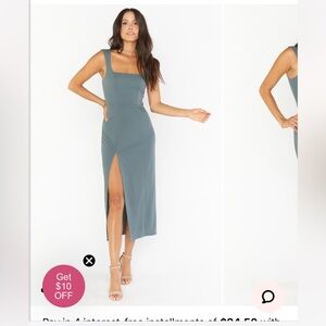 Show me your mumu dusty blue Eden midi dress